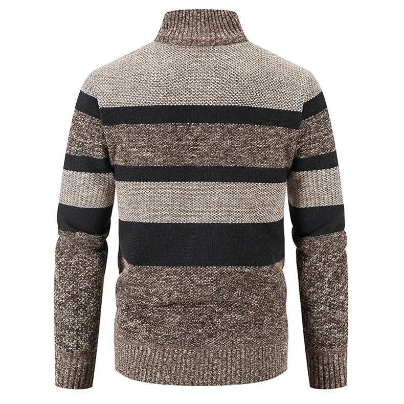 Autumn Winter Sweater Men Warm Cashmere Cotton Blended Pullovers Cardigan Men Fashion Casual Stand Collar Breathable Men Jackets