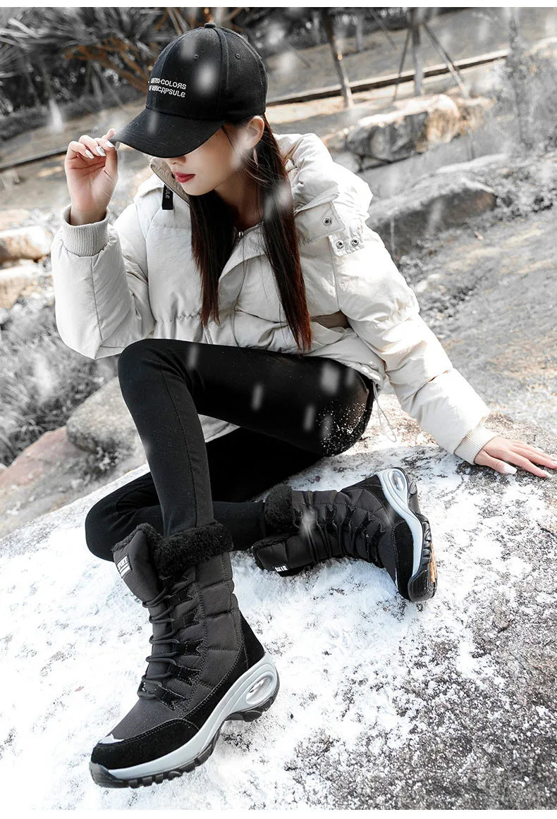 Women's Boots Winter High Quality Keep Warm Mid-Calf Waterproof Snow Boots Women Comfortable Ladies Thigh High Hiking Boots