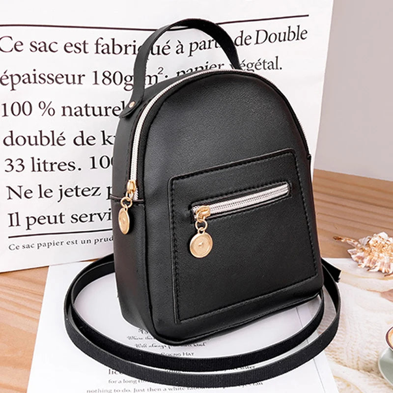 Mini Backpack Women PU Leather Shoulder Bag For Teenage Girls Kids Fashion New Small Bagpack Female Outdoor Mountaineering Bag