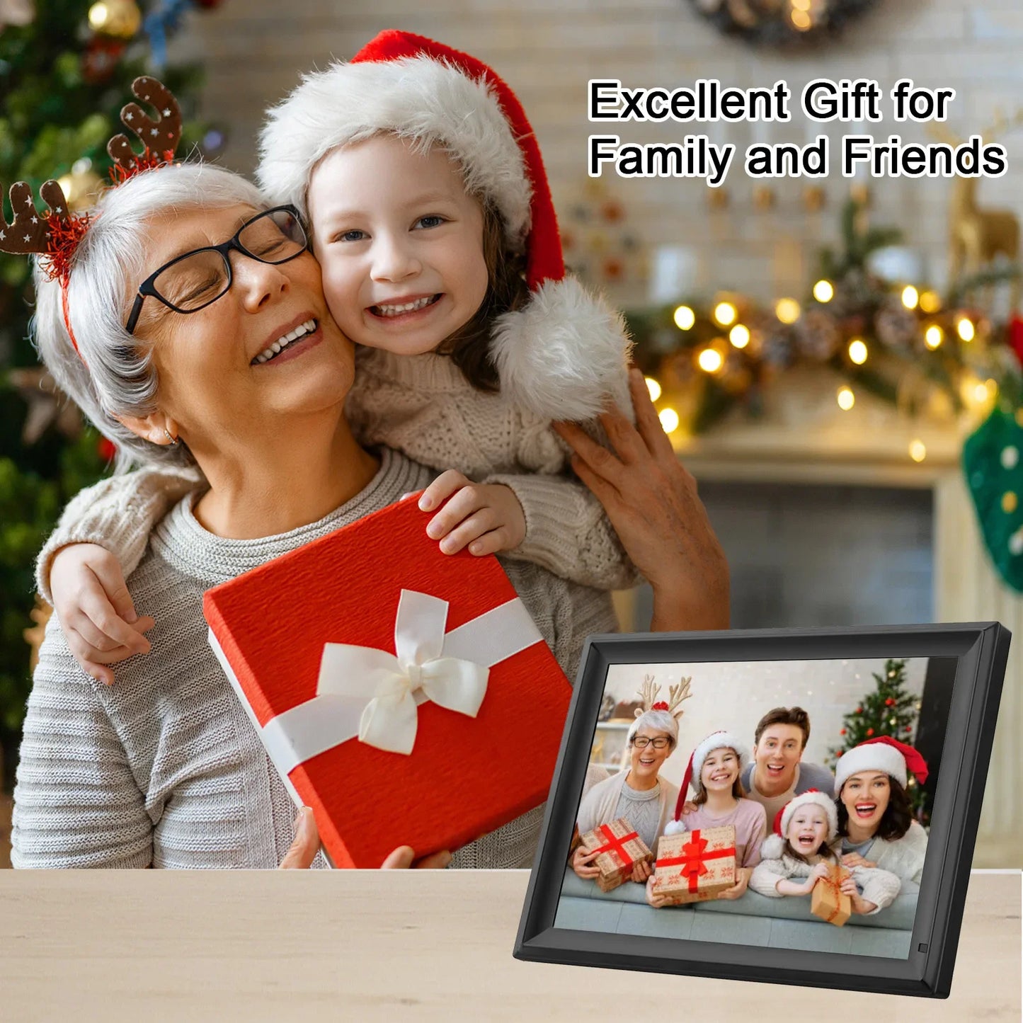 Frameo 10.1 Inch Smart WiFi Photo Frame Digital Picture Frame HD IPS Touch-screen 32 GB