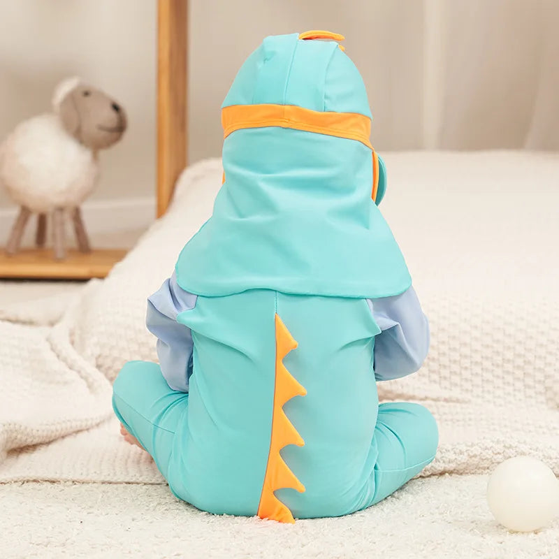 Traje de baño para bebés de manga larga, traje de baño de una pieza para niños pequeños con dibujos animados UPF50 + protectores contra sarpullidos, traje de baño infantil, conjuntos coreanos