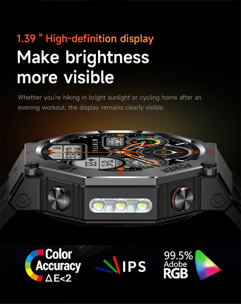 2025 New ChatGPT AI assistant Smart Watch 5ATM Waterproof GPS Built-in Dual-band GNSS Compass Sport Smartwatch Men Woman