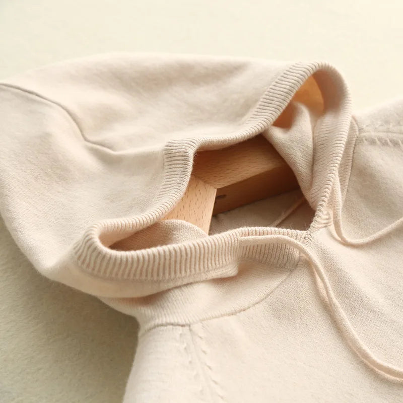 Autumn Winter Women Sweater 2025 New Solid Jumper Long Sleeve Hooded Pullovers Korean Fashion Loose Lady Casual Knitted Sweaters