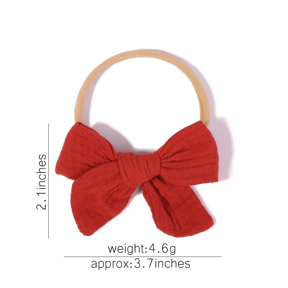 5 unids/set de diadema con lazo de algodón para bebé, banda elástica de nailon para niñas, diademas para niños, accesorios bonitos para el cabello, tocados para niños recién nacidos