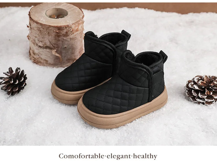 Winter Plush Boots For Children Soft Warm Velvet Snow Boots For Kids Anti-slippery Waterproof Boy's Girl's Winter Boots