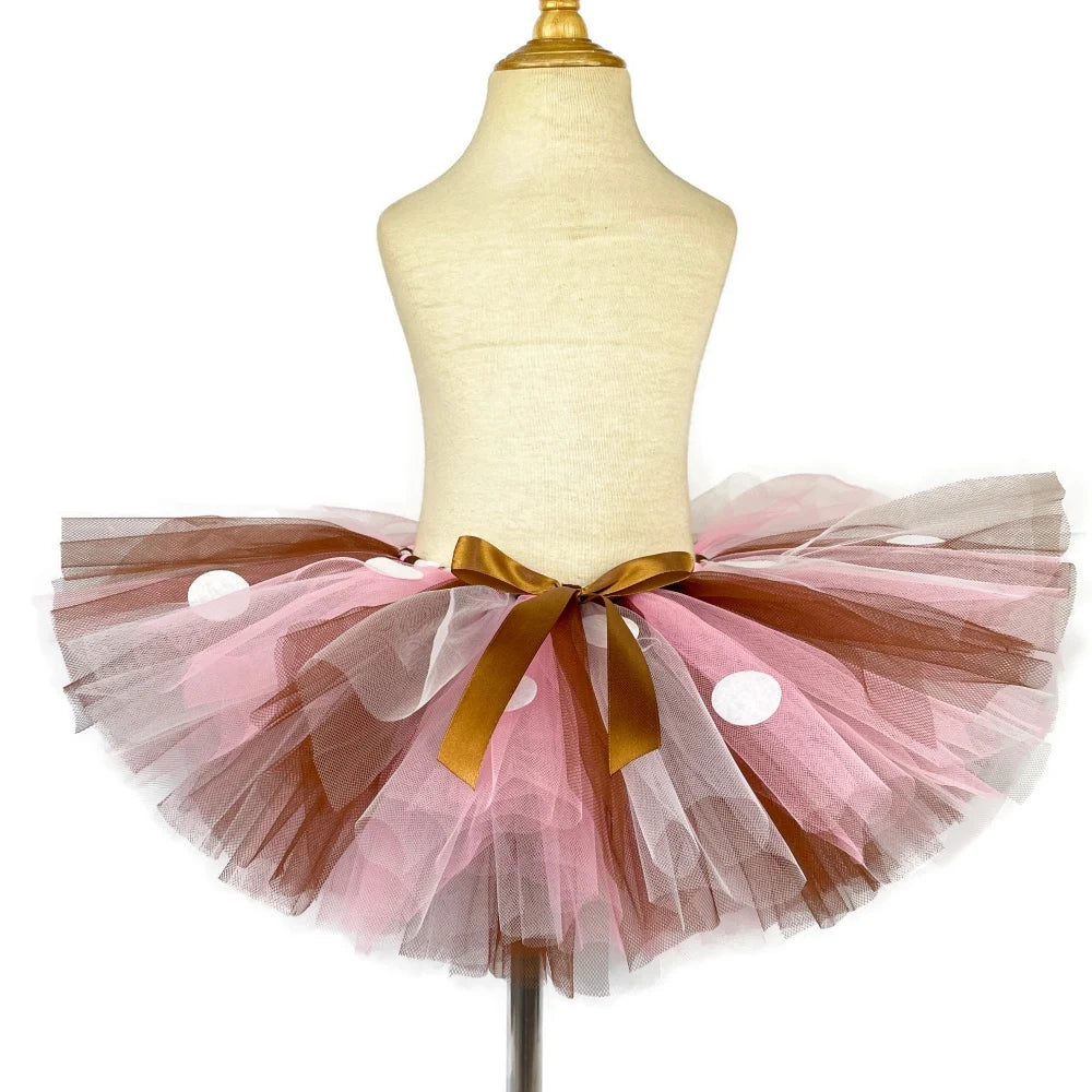 Baby Girls Deer Tutu Skirts Outfit for Kids Christmas Reindeer Costume Toddler Children Birthday Party Tutus Dance Cloth