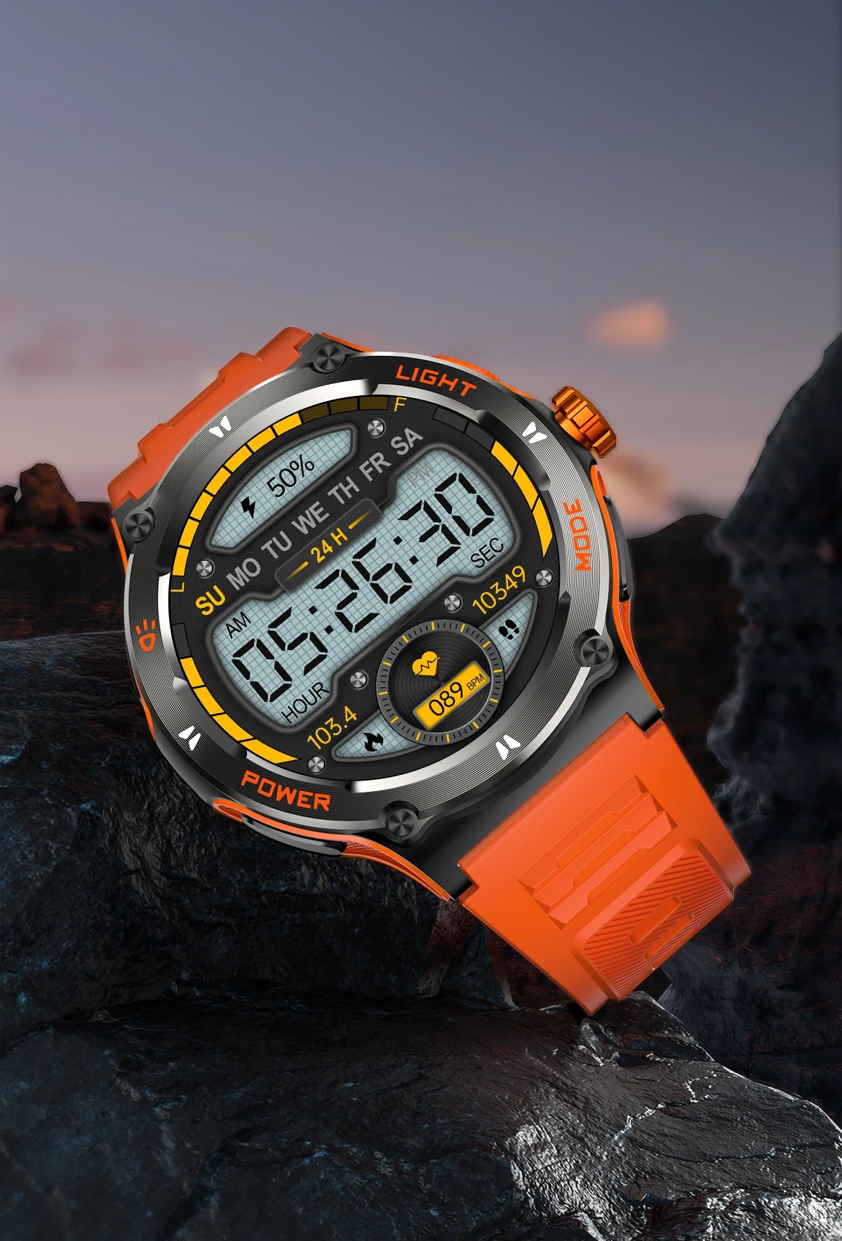 Hot Outdoor Military Smart Watch Men LED Strong Light AMOLED Screen Heart Rate Compass Bluetooth Call 3ATM Waterproof Smartwatch