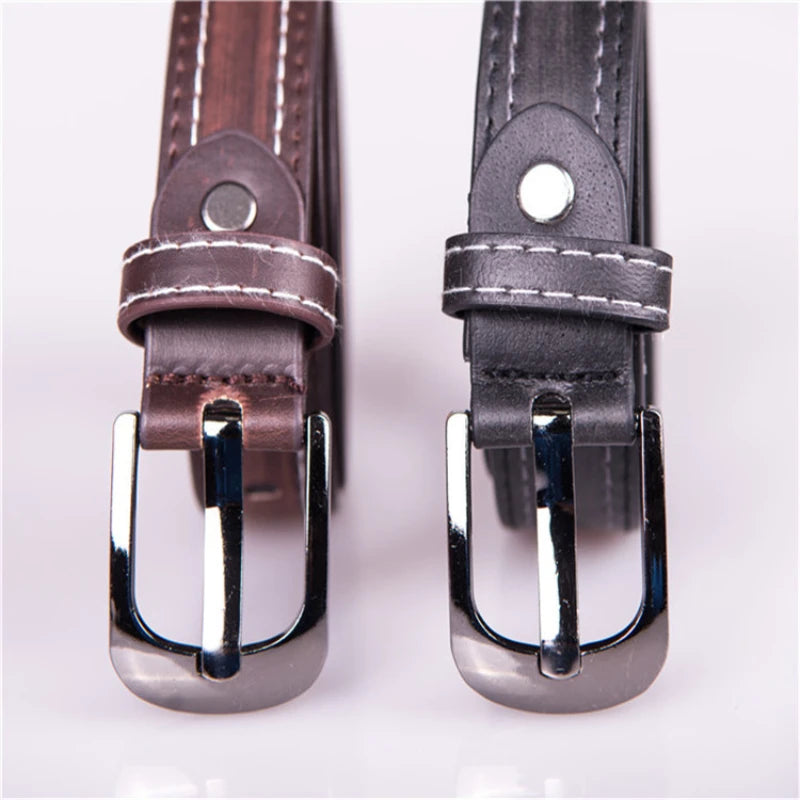 New Style Fashion Children Leather Belts Design Alloy Pin Buckle Boys Girls Kid Casual Waistband Jeans Adjustable Men Belt 2pcs