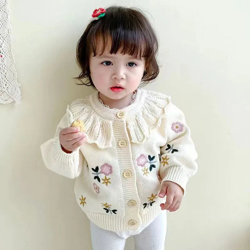 Kids Girls Spring And Autumn Coat Sweaters For Infants and Newborns Knitwear Cardigan Outgoing Clothing Baby Cardigan Sweater