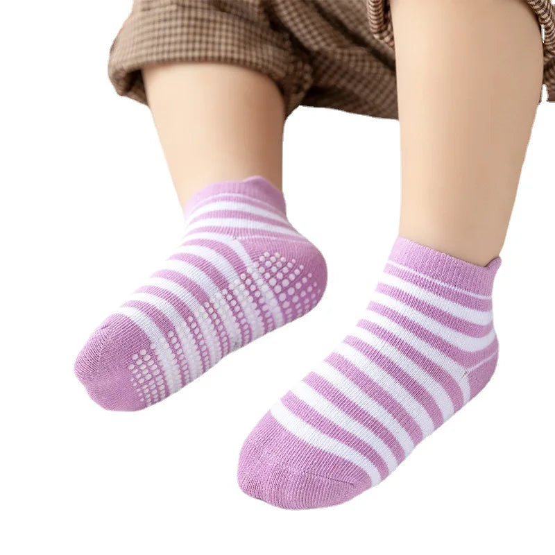 Paquete de 6 calcetines antideslizantes para bebés de 0 a 24 meses, calcetines de algodón para bebés recién nacidos y niñas, calcetines antideslizantes para primeros pasos en el tobillo, 2021