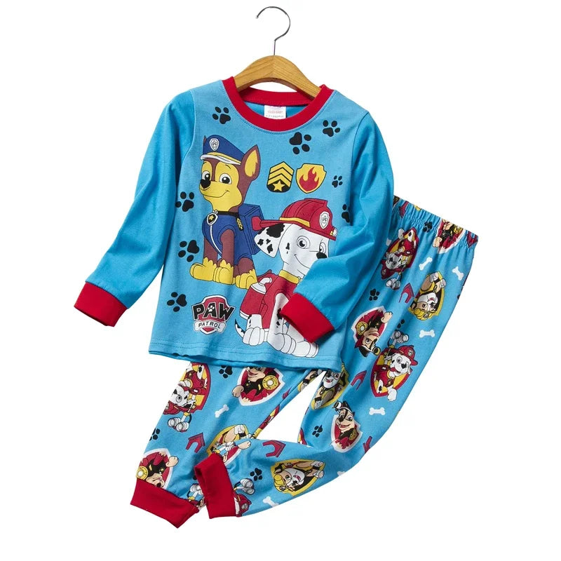 PAW Patrol New Spring Autumn Kids Pajamas Baby Boys Girls Cartoon Long Sleeve Round Neck Pyjamas Toddler Cotton Sleepwear Suits