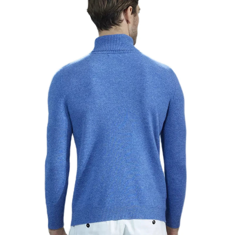 Men Knitted Sweaters Cashmere Sweater 100% Merino Wool Turtleneck Long-Sleeve Thick Pullover Winter Autumn Male Jumpers Clothing