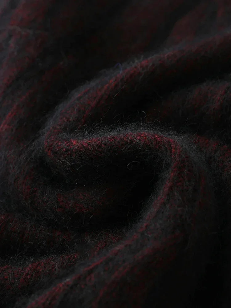 Mink Cashmere Cable Knit Pullover for Men O Neck Casual Autumn Winter Sweater Top