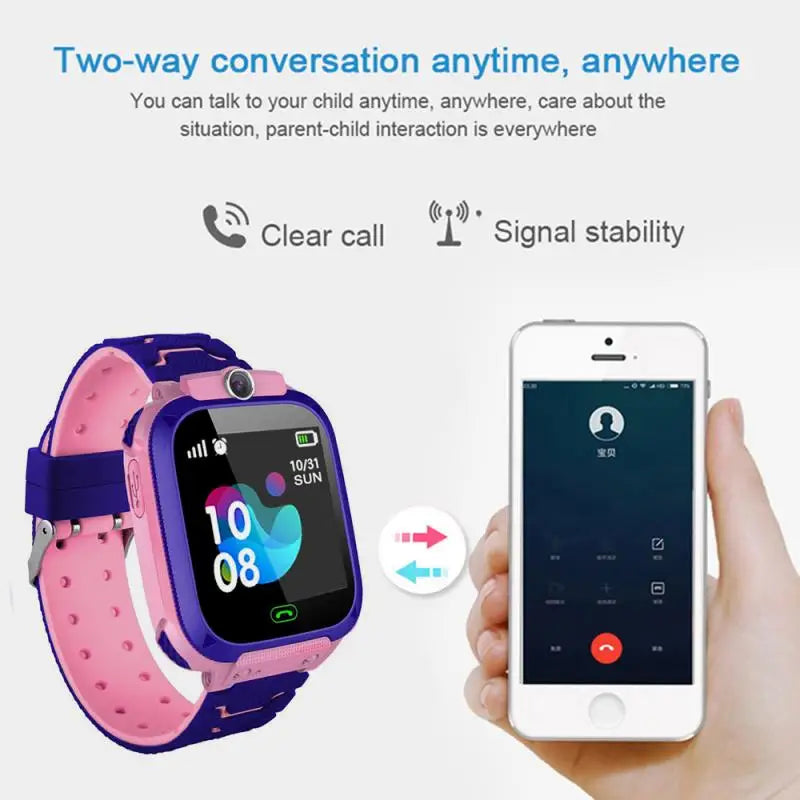 Q12 Kids Smart Watch Real Time Positioning Sim Card GPS Tracker Waterproof Video Call Digital Connected Clock Child Hand Band