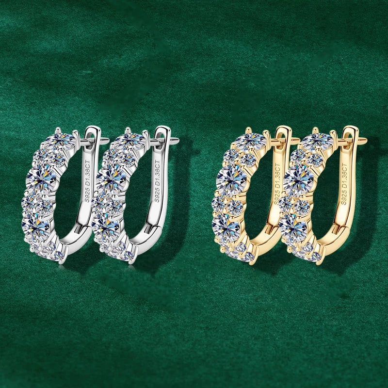 OXTAO With Certified Jewelry Sets Wholesale Sparkling Moissanite Diamond Necklaces&Earring Luxury Gift Real 925 Sliver for Women