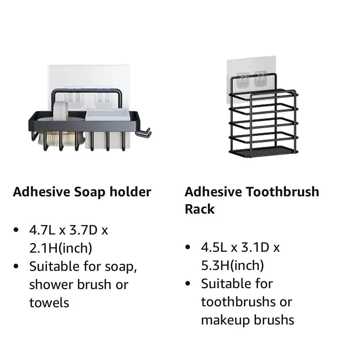 3/5 Pack Shower Organizer , Adhesive Shower Caddy with No Drilling,  Rustproof Stainless Steel for Bathroom and Storage&Kitchen