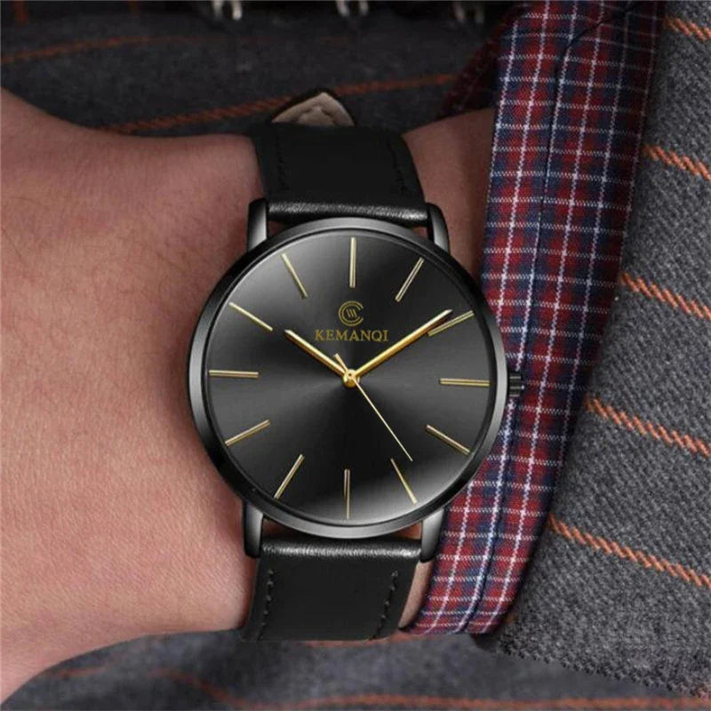 Fashion Men's Quartz Watches Thin Mens Watches Blue Glass Men Watch Men's Watch erkek kol saati reloj hombre Relogio Masculino