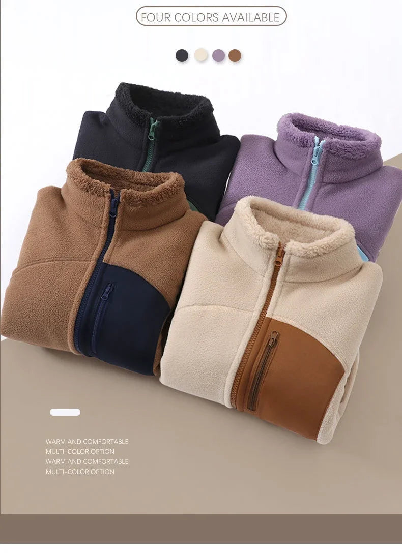Children's Fall Winter Jacket Fleece Thick Teenage Boys Girls Outerwear Warm Windproof Soft Cozy Fur Coats for Kids 4-18 Years