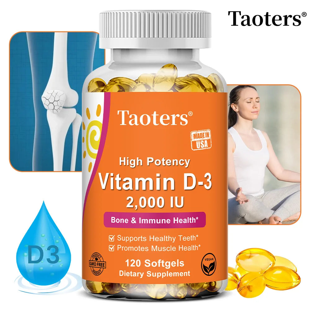 High Potency Vitamin D-3 2,000 IU - Promotes Muscle, Teeth, Bone and Immune Health