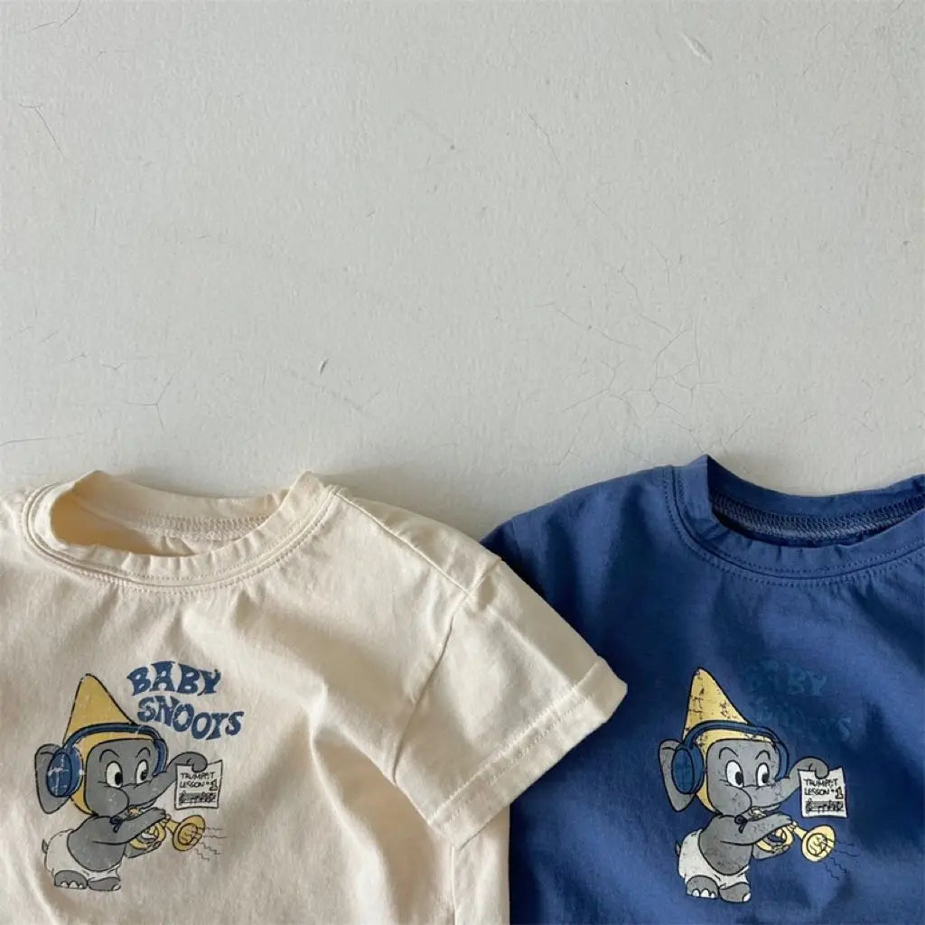 Summer New Baby Cute Cartoon Print Short Sleeve T Shirts Cotton Infant Casual T Shirts Toddler Boy Girl Tee Kids Clothes