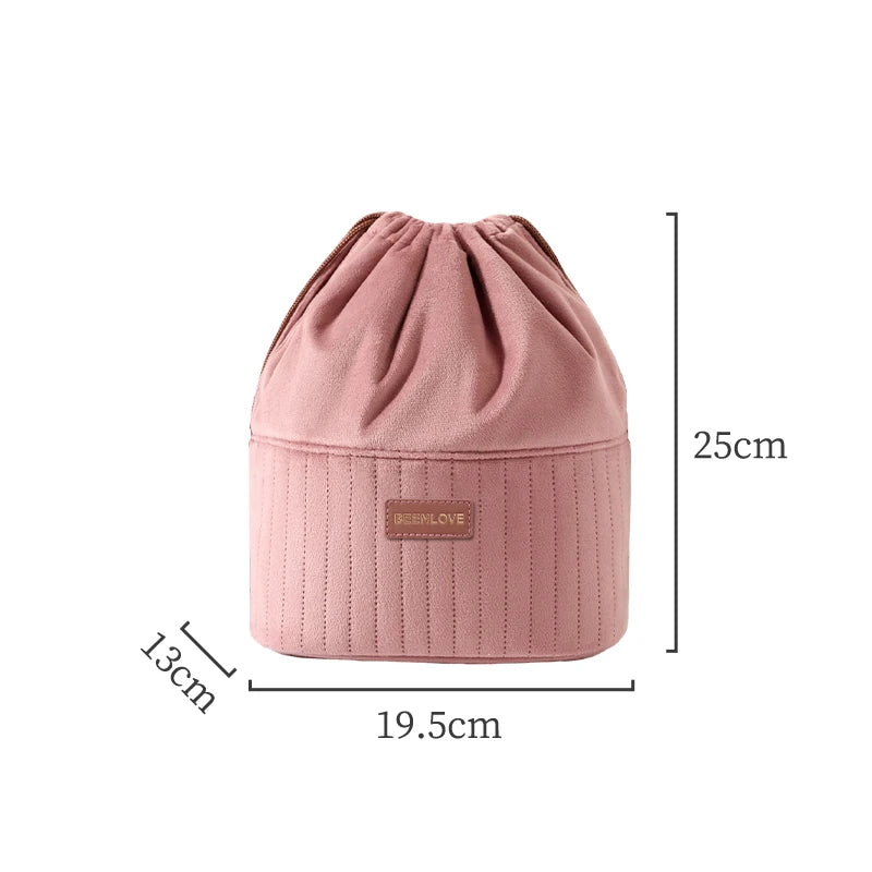 Waterproof Makeup Bag Fashion Velvet Cosmetic Bag Professional Makeup Bag Portable Travel Toiletry Storage Organizer Bag