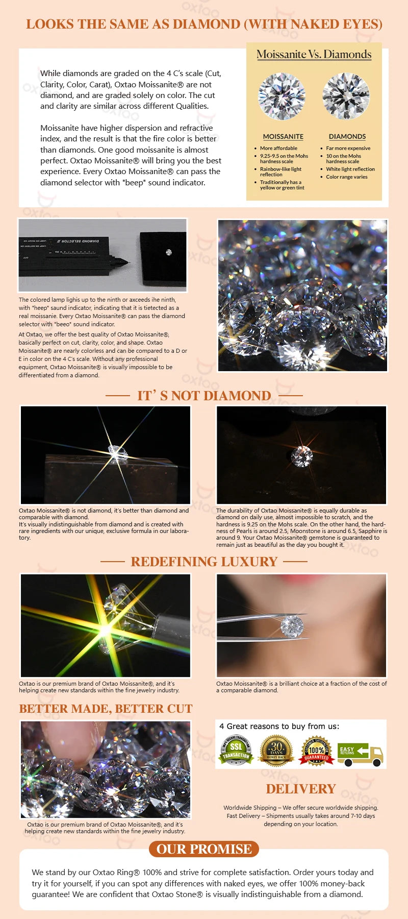 OXTAO With Certified Jewelry Sets Wholesale Sparkling Moissanite Diamond Necklaces&Earring Luxury Gift Real 925 Sliver for Women