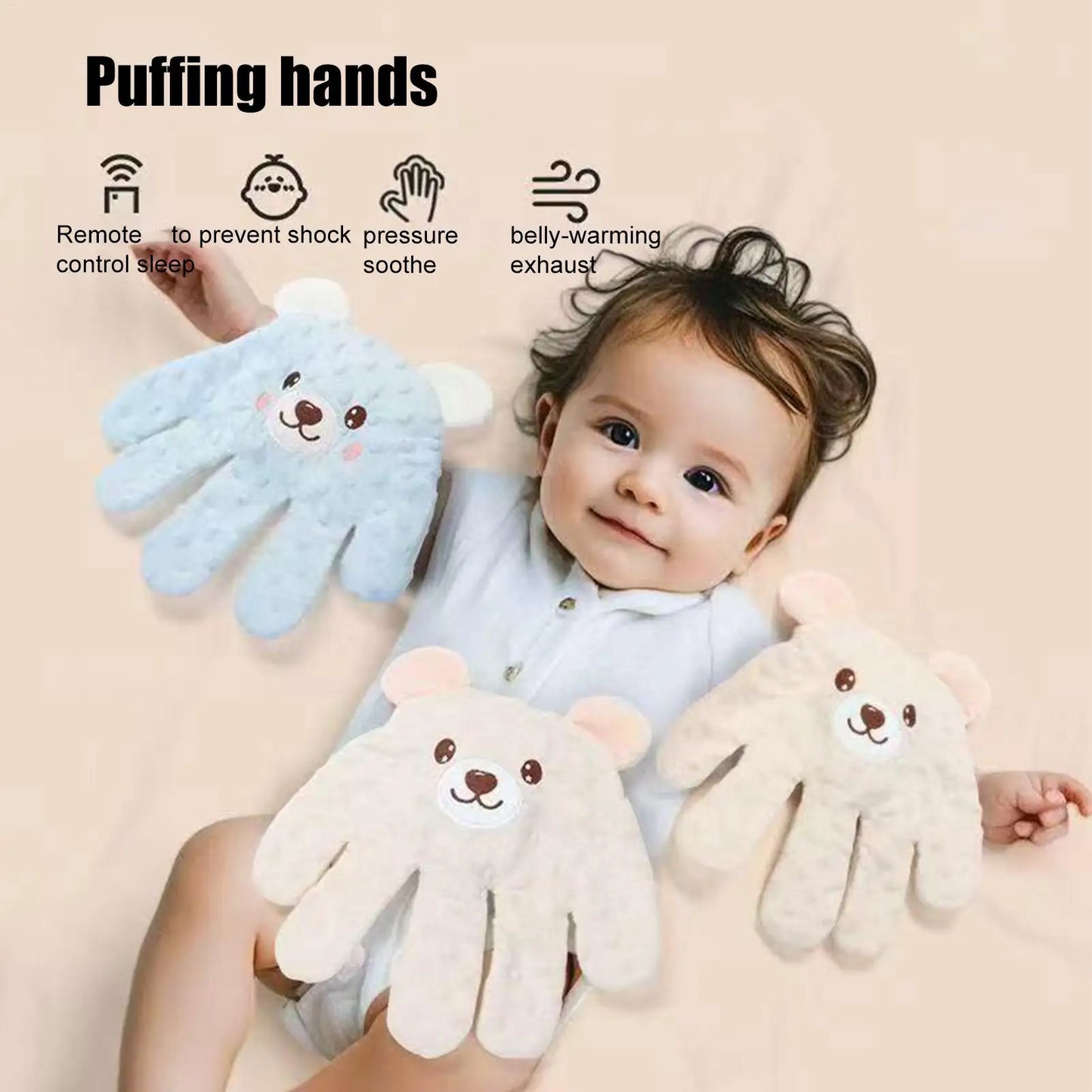 Adjustable Automatic Baby Patting Sleep Pillow Startle Prevention Soothing Palms Remote Control Baby Sleep Aid for 0-3 Toddler