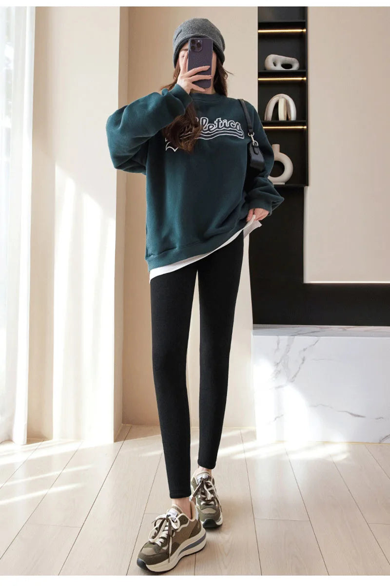 2025 Women's Winter Leggings High Waisted Thermal Plus Velvet Tight Stretch Leggings Keep Out The Cold Thicken Warm Cotton Pants