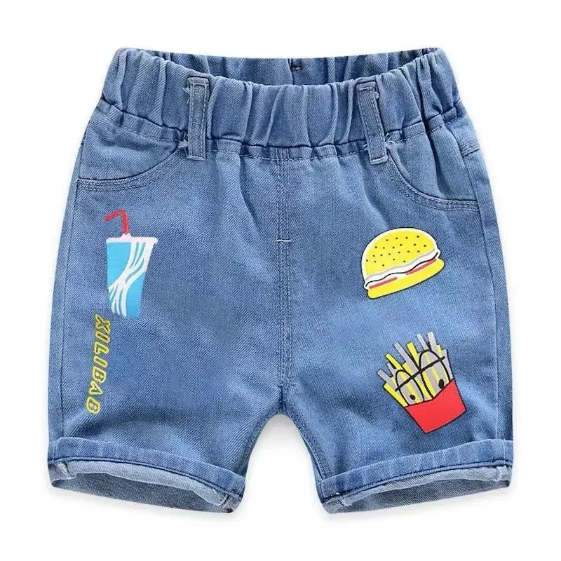 Pantalones cortos vaqueros para niños, ropa para niños, pantalones cortos de cinco puntos para bebés, pantalones cortos de verano 2023