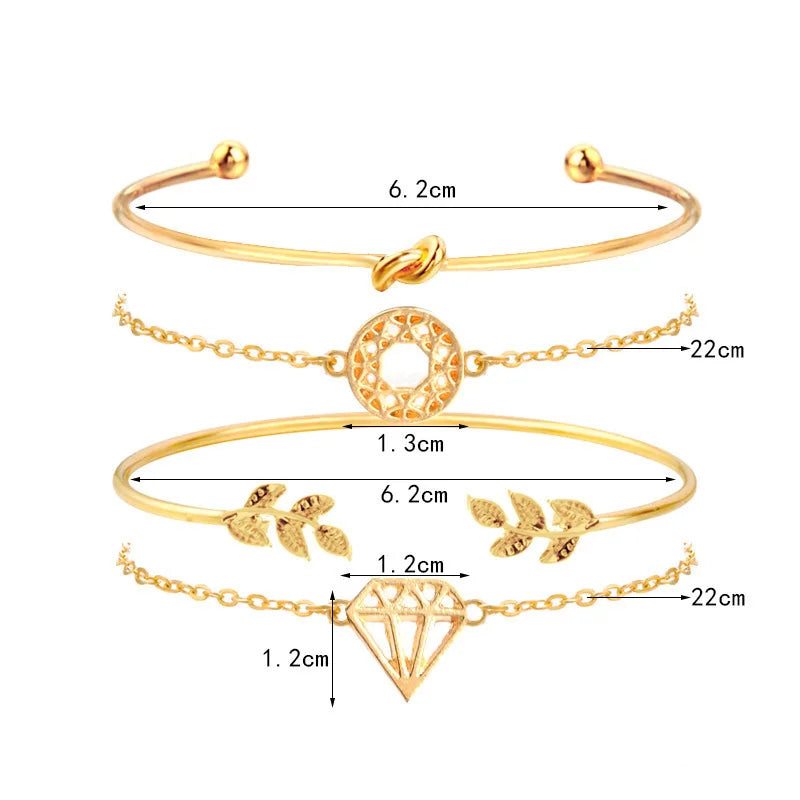 1Sets Luxury Women Watch Set Geometric Bohemian Gold Tassel Bracelets for Women Metal Quartz Wristwatches Bracelet Jewelry Gifts