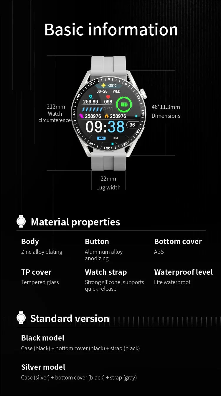 2024 New Smart Watch Men Women AMOLED 420*420 HD Screen Heart Rate Bluetooth Calls Waterproof SmartWatch Android IOS For Huawei