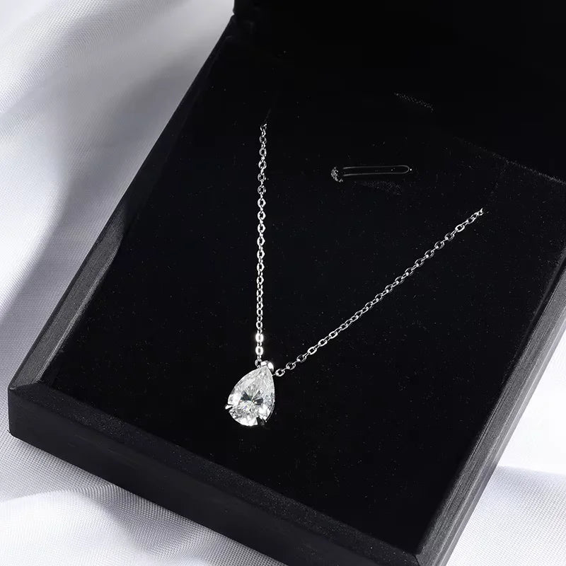 Smyoue 1-4CT Pear Cut Full Moissanite Jewelry Sets for Women Wedding Party Bride Female Sets Lab Diamond S925 Sterling Silver