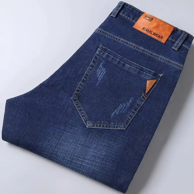 2026 NEW Men Men's Fashion Business Jeans Classic Style Casual Stretch Slim Jean Pants Male Brand Denim Trousers Black Blue Me