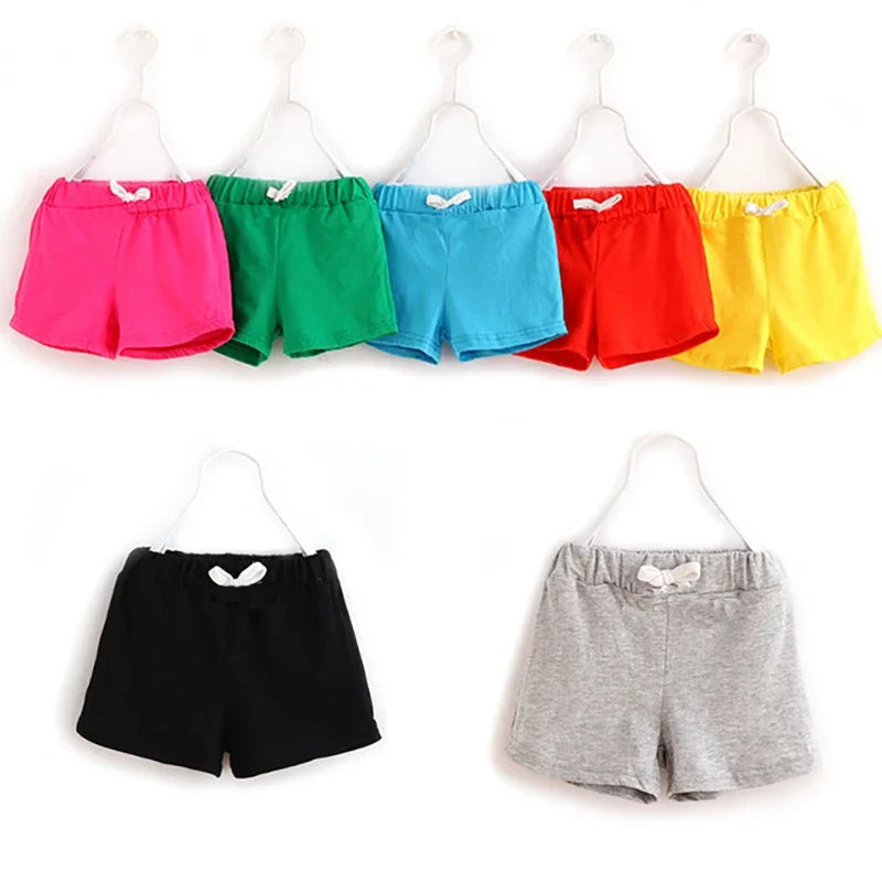 Baby Girls Boys Shorts 2024 Summer Children's Beach Short Pant Kids Candy Color Pants Toddler Sports Drawstring Trousers Casual