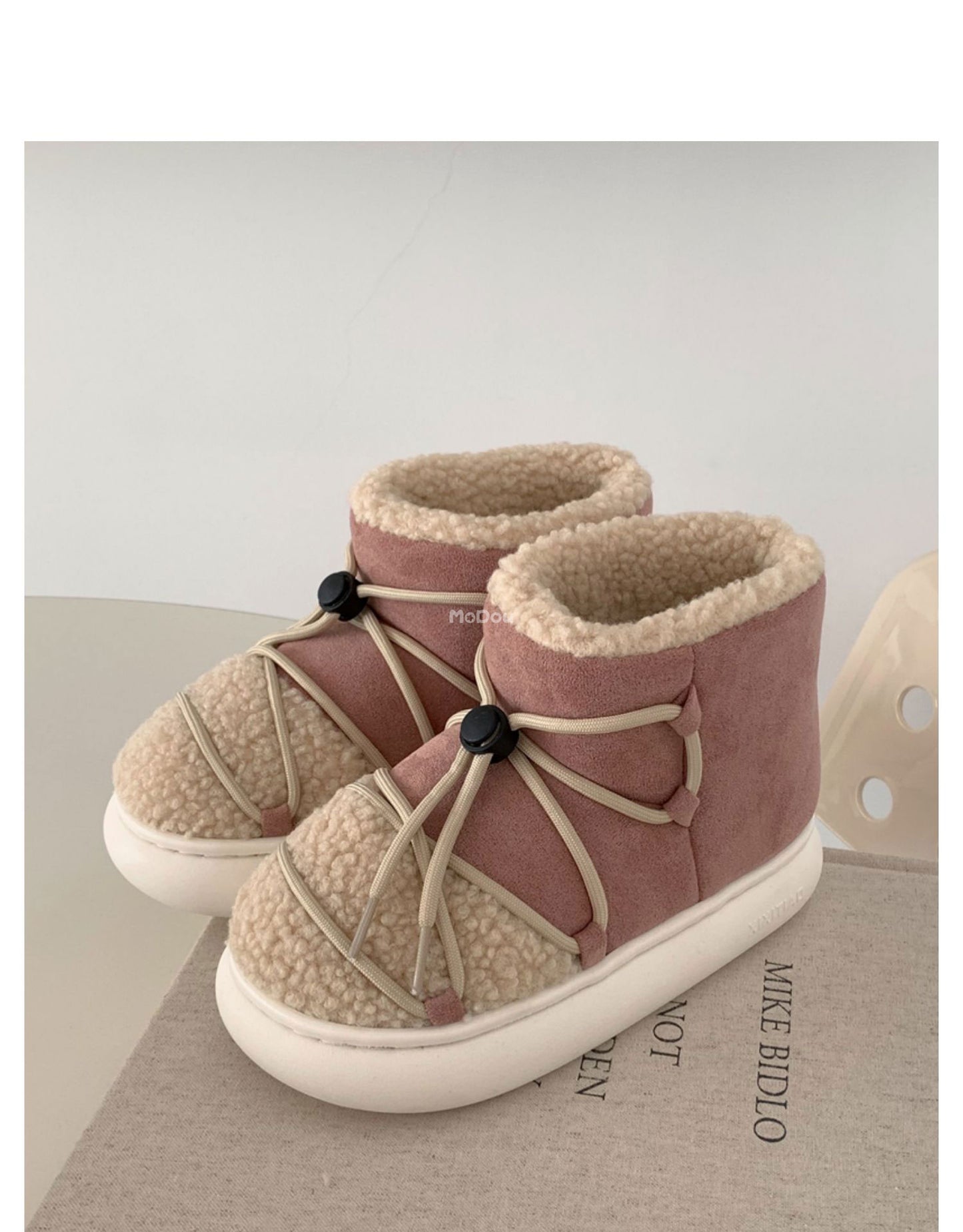 Winter New Warm Snow Boots 2025 Fur Design Women Short Boots Non-slip Light Comfortable Child Home Slippers High Top Shoe