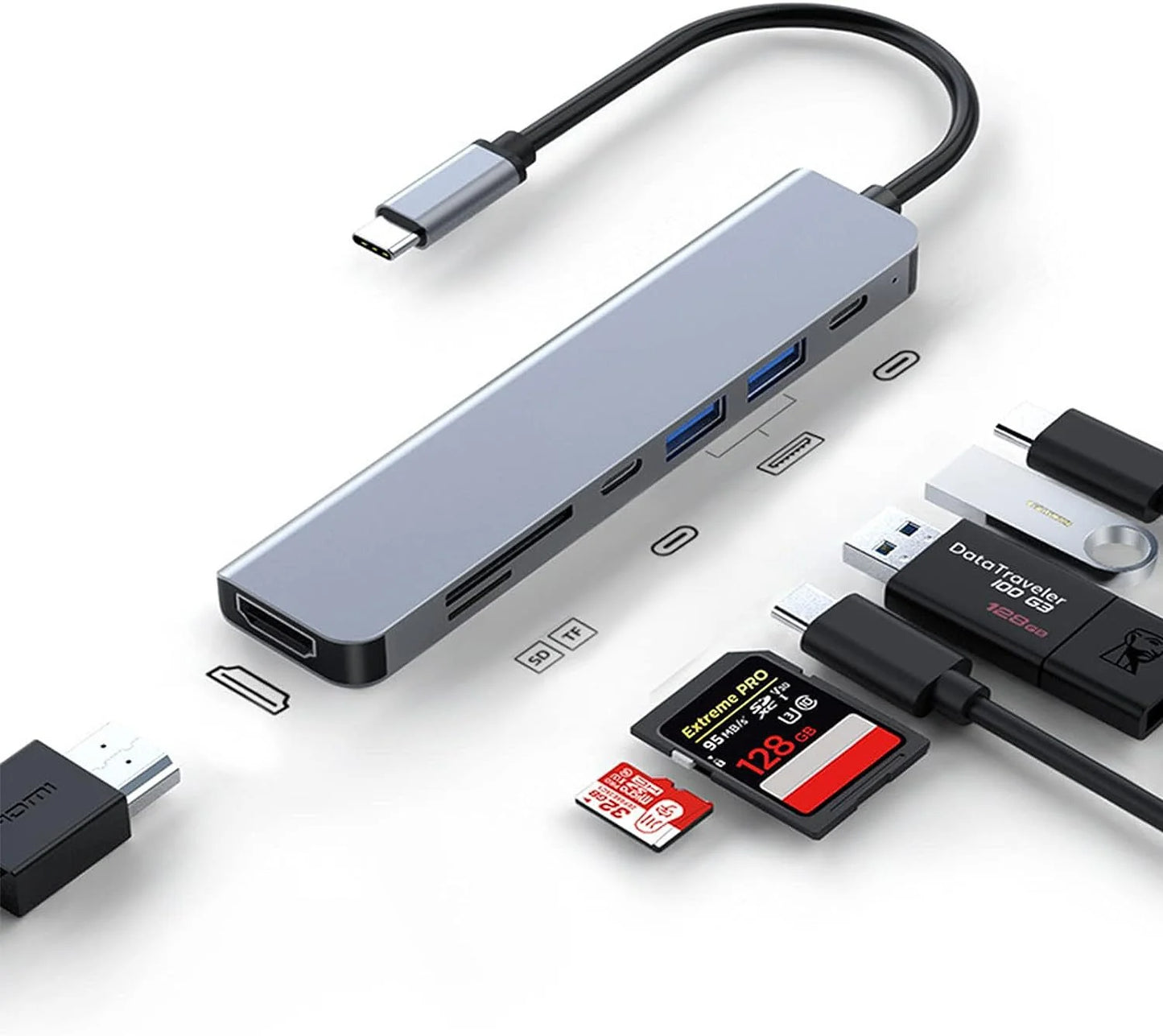 8-In-1 Type C Docking Station, Featuring a USB C Hub with RJ45 And PD Ports