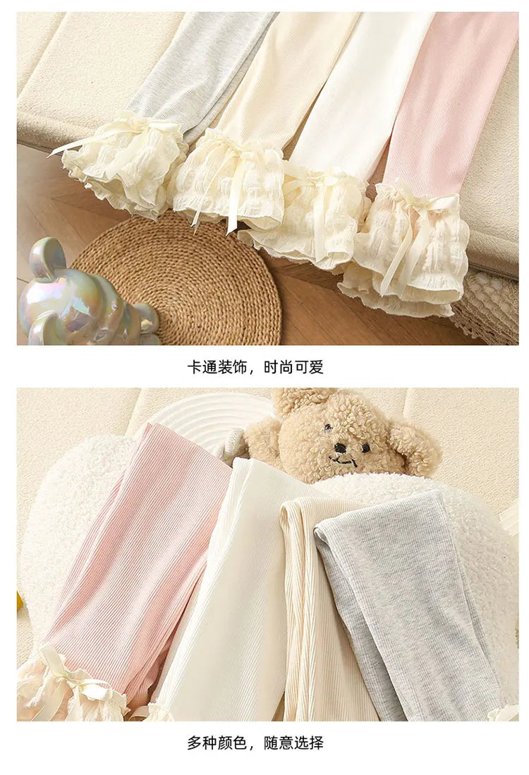 Girls' Spring and Autumn Leggings 2026 New Style for Little Girls, Fall Wear for Older Children, Children's Outerwear Pants, Trendy Autumn Pants