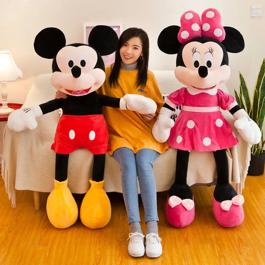 40-100 cm peluche Mickey y Minnie Mouse peluche suave Goofy Plutón Pato Donald Mickey Minnie muñecas cumpleaños regalos de boda para niños