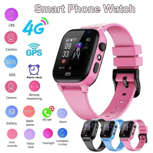 4G Kids Smartwatch Wifi SOS GPS Location Video Call Analogue Card Waterproof Watch Camera Boys Girls Upgrade New Watch 2024