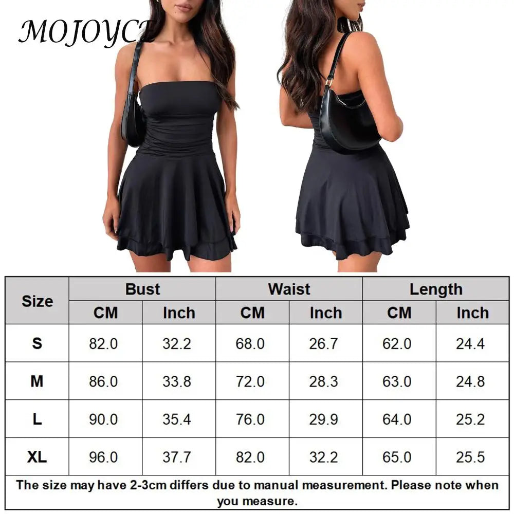 Women Bodycon Dress Backless Sleeveless Strapless Mini Dress Elegant Style Tube Top Dress Solid Color Slim Fit Vacation Outfit