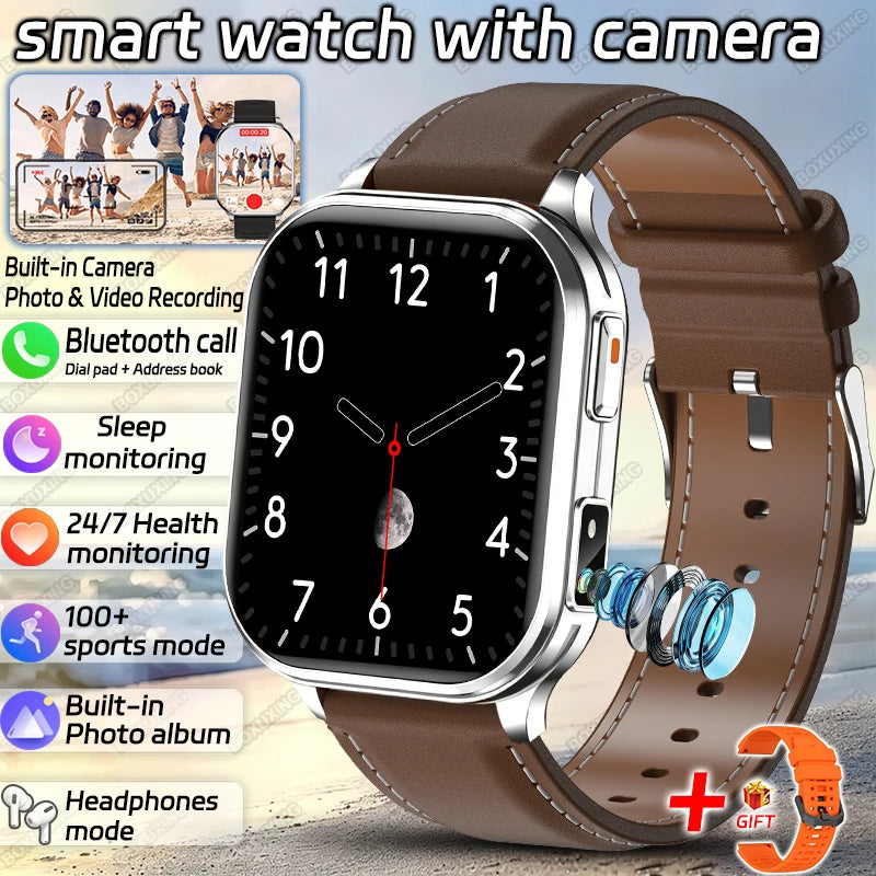 2026 New Smart Watch With Camera Men Women Photos Record Video Health Sports Fitness IP68 Waterproof Call Recording Smartwatches