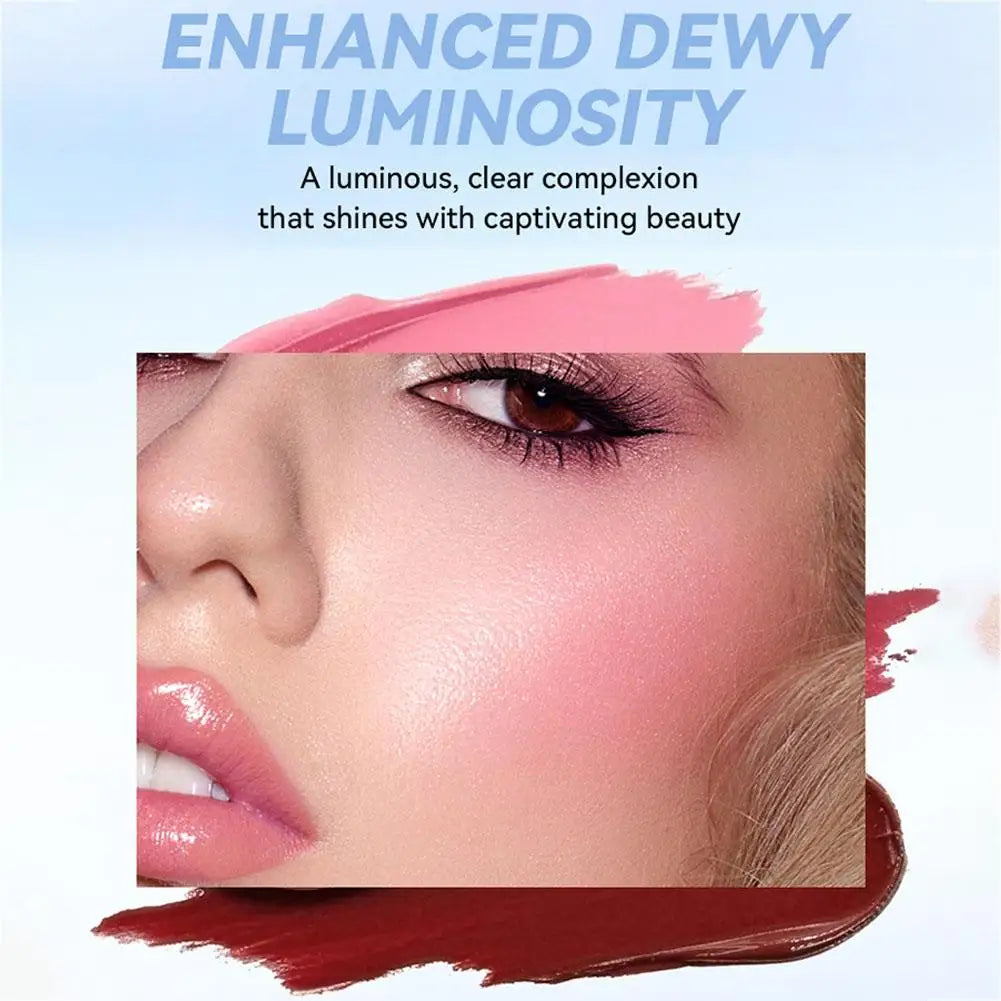 Matte Blush Stick with Natural Satin Finish Offers 5 Color Shades Moderate Coverage Long-lasting Nourishing Skin Care Makeup