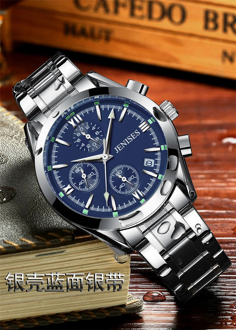 New Original Fashion Watch Waterproof Steel strap Wristwatch Business Men's Multifunctional Quartz Watch for men reloj hombre