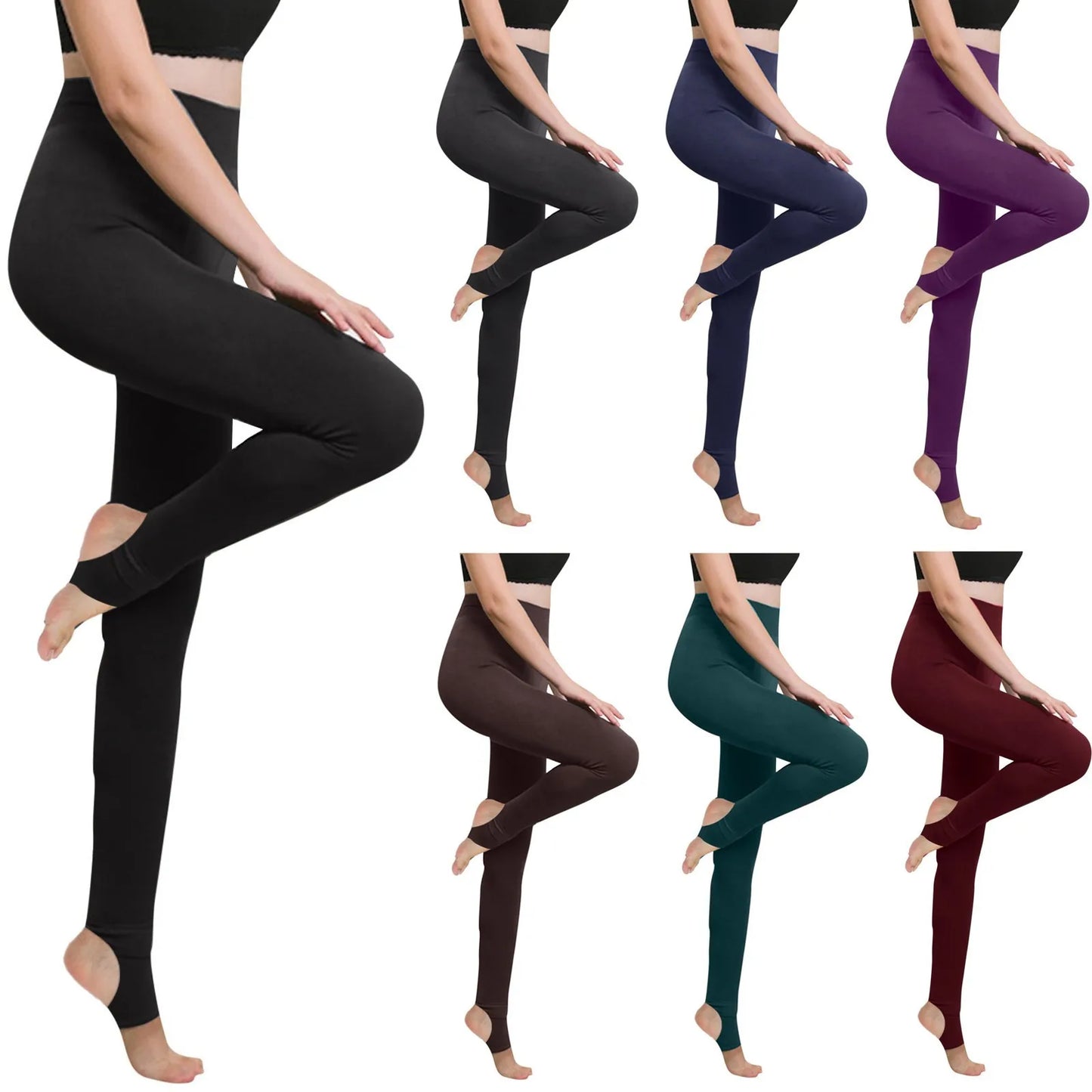 Women's Autumn Winter One-Piece Footed Leggings Stretchy Slimming Warm Leggings Versatile Pantyhose for Commuting Outerwear