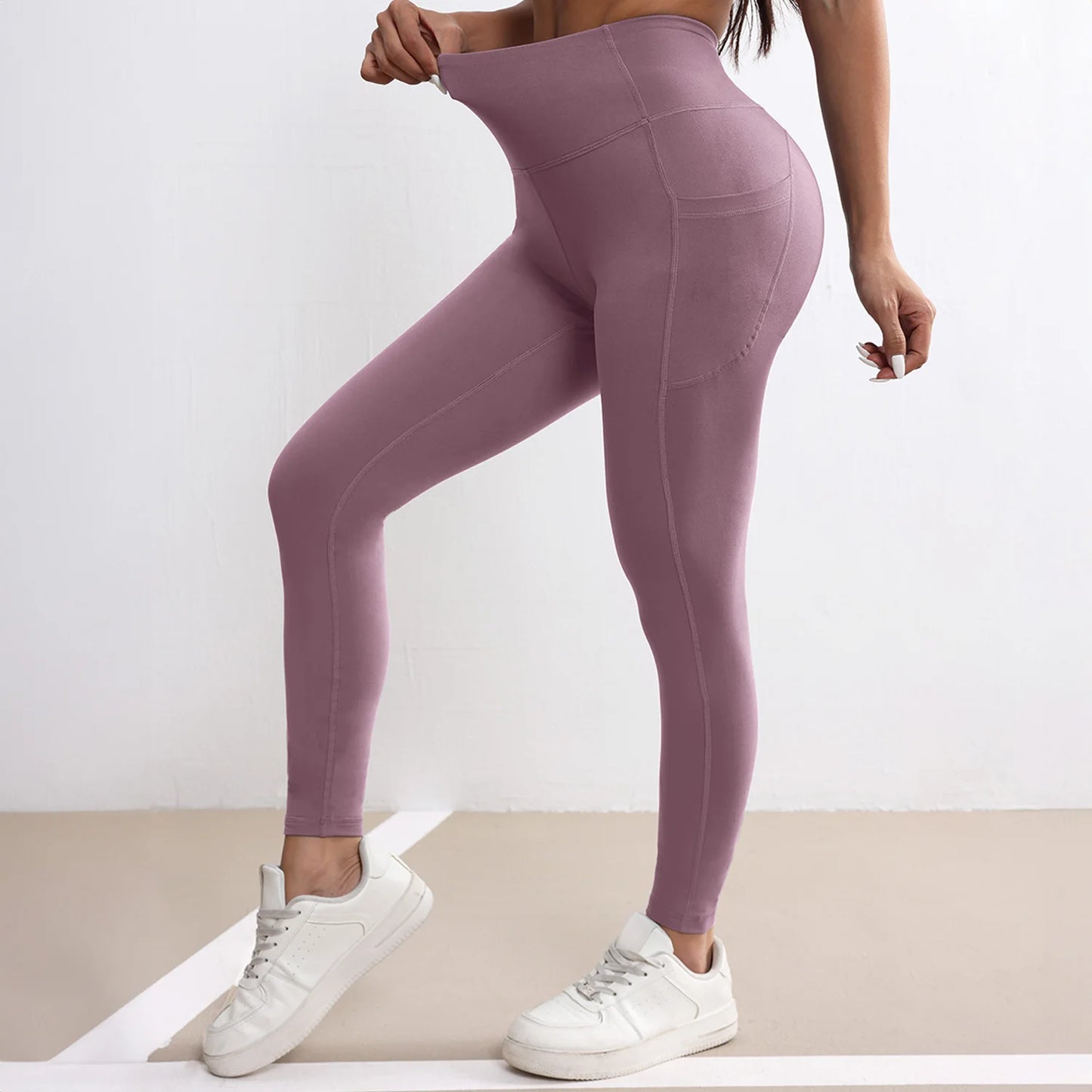 Women Fitness Lenggings With Side pockets Female Full Length Leggings Running Pants Comfortable High Waist Yoga Pants