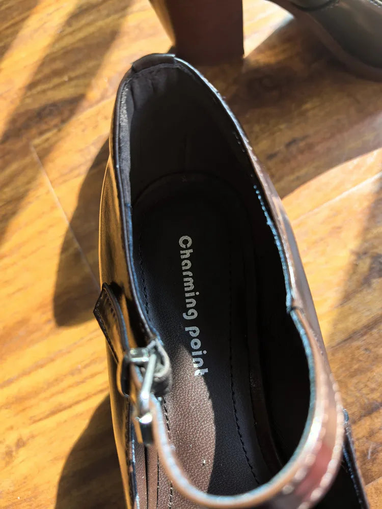 MKKHOU Fashion Pumps New High Quality Genuine Leather Pointed High Heels Mary Jane Shoes Women's Heels Leather Shoes Women Shoes
