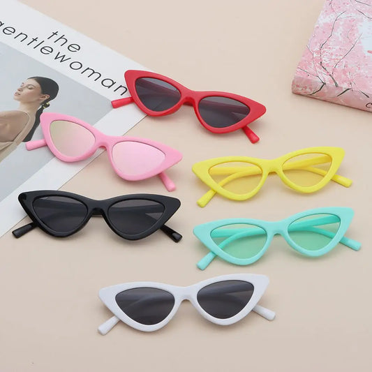 Vintage New Cat Eye Kids Sunglasses Boys Girls Small Triangle Frame Gift Sun Glasses Children Baby Oculos De Sol Infantil UV400