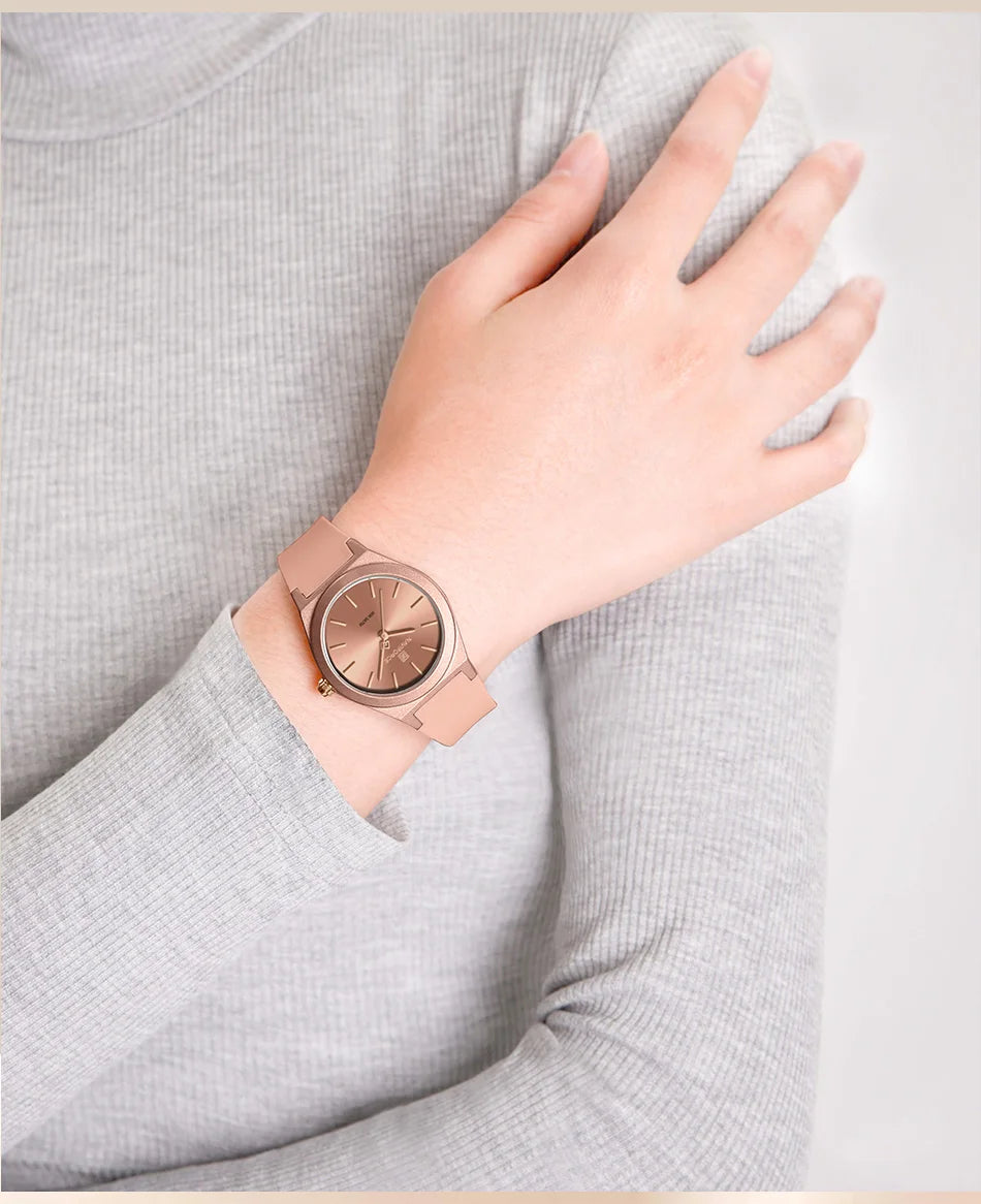 NAVIFORCE Women Watches Silicone Strap Women Quartz Wristwatches Waterproof Round Dial Retro Watch Ladies Girls Reloj Para Mujer