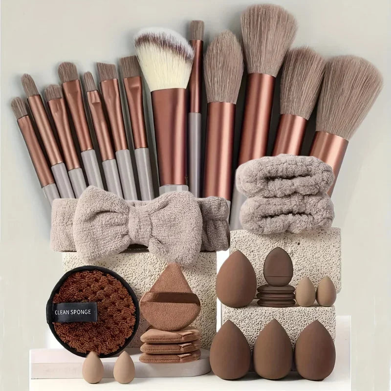 10PCS Makeup Brushes Set Eyeshadow Brush Angled Eyeliner Brush Fan Lash Brush Loose Powder Brush Makeup Tools