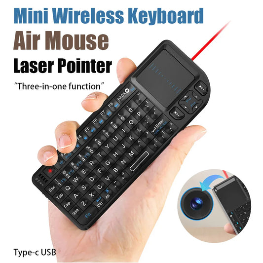 Air Mouse A8 Mini Wireless Keyboard 2.4G Backlit Portuguese Arabic Touchpad with Laser Pointer for iptv PC Smart TV Box